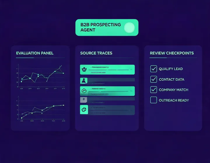 Agent systems lab evaluating a structured prospecting result